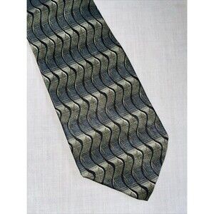 Ziggurat Men’s Dress Tie Size 57” Green 100% Silk Business Formal